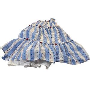 Tommy Bahama Girl Size 7 Blue/White Striped Dress 100% Shell Cotton